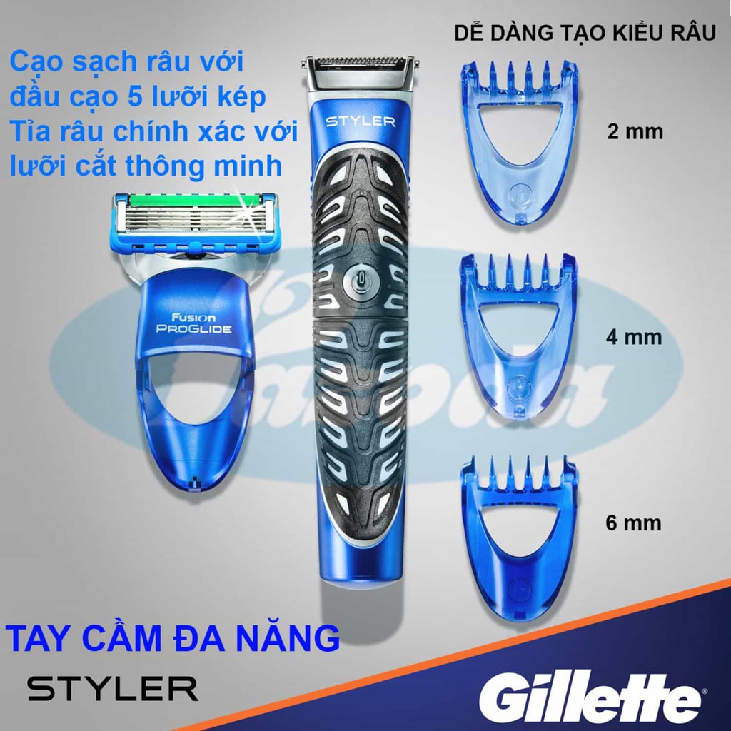 Máy cạo tỉa râu Gillette Styler 3 in 1 (Tông đơ cạo râu, cắt tóc, cạo đầu)