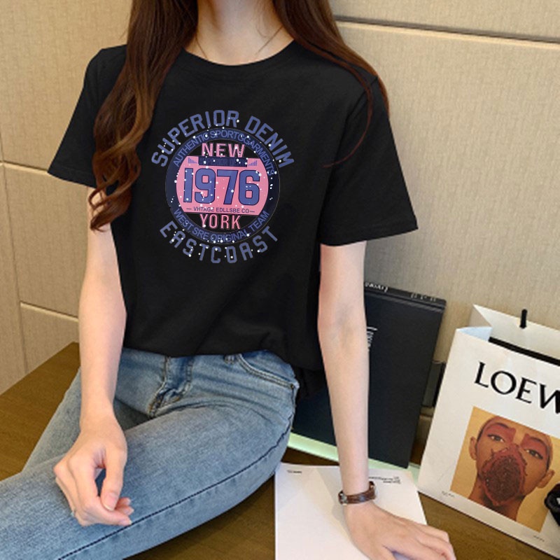 Korean version of loose fashion print trend short-sleeved T-shirt woman