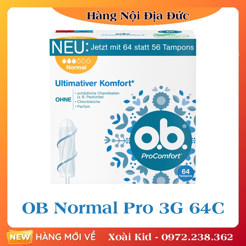 Băng vệ sinh Tampon Ob Đức - Date mới đủ Bill