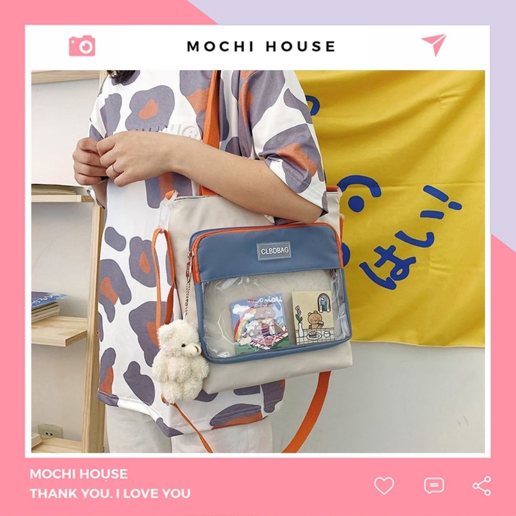 Túi Xách Tote Vải Dù Đeo Chéo Mềm Giá Rẻ Đi Học Mochi House