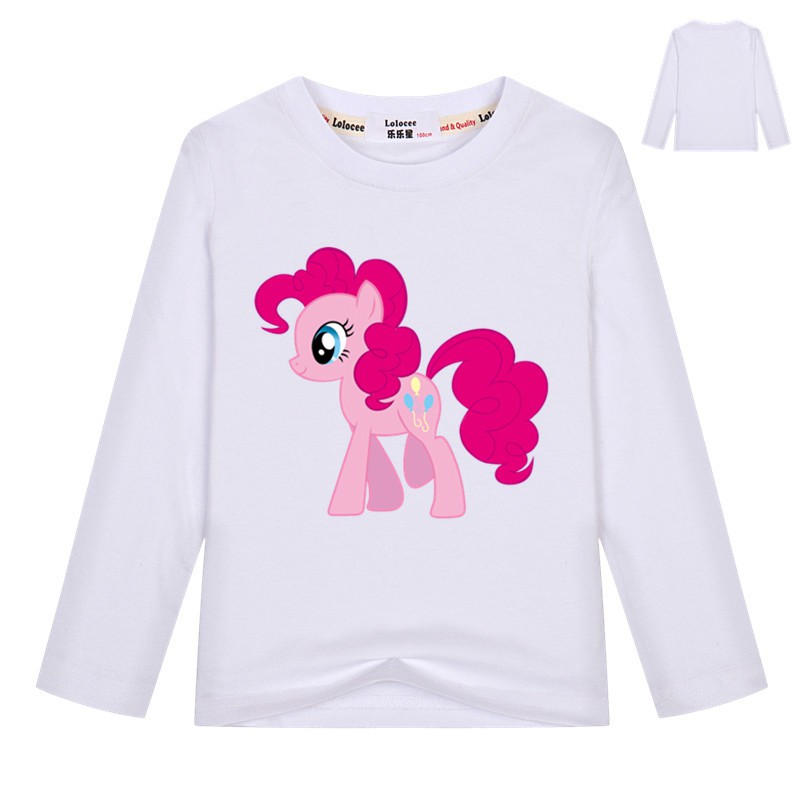 Áo phông bé gái của tôi Little Little Pony Pinkie Pie Áo thun dài tay cho trẻ em