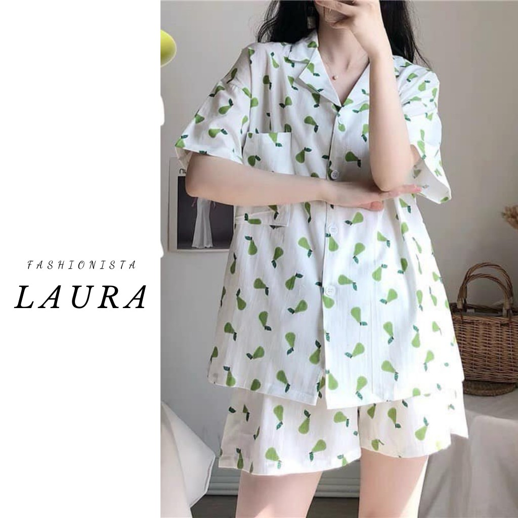 Bộ ngủ nữ hình hoa quả Laura Boutique - Đồ mặc nhà xinh xắn hình hoa quả đáng yêu | BigBuy360 - bigbuy360.vn