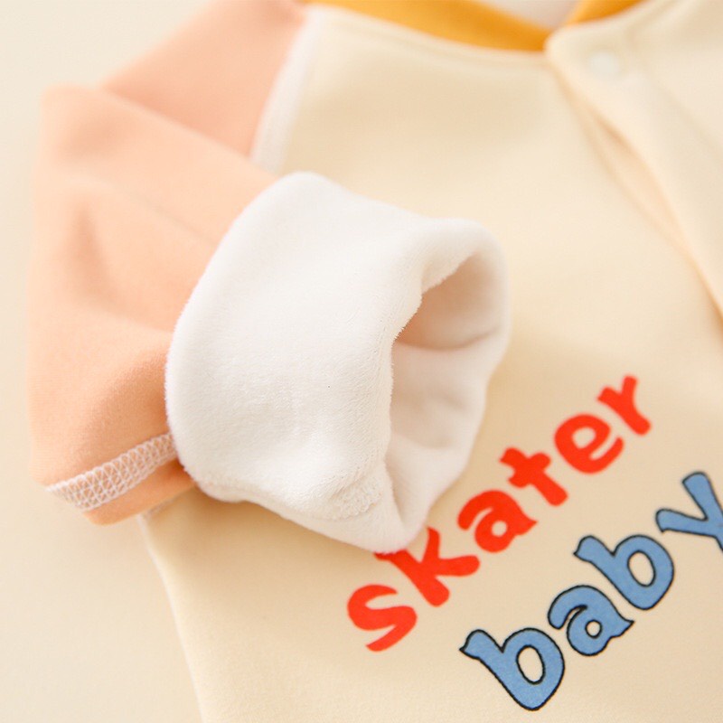 Body liền thân nỉ lót lông cao cấp cho bé sơ sinh 0-15 tháng Hàng cao cấp xuất Nhật BODY500