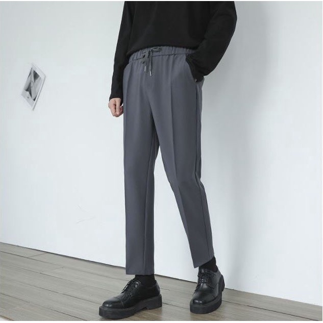 QNAM 8001 Quần Tây Nam Quần Âu Cạp Chun Công Sở Hàn Duốc Dáng Quần Baggy Dáng Âu Phong Cách Ulzzang Dây Rút Ailee