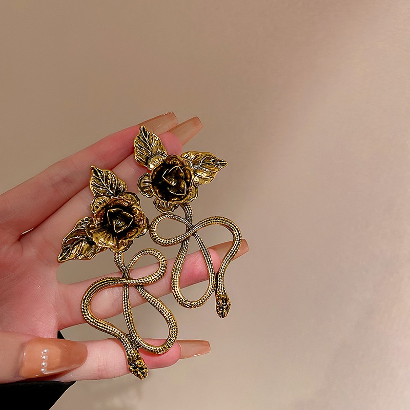 1 Đôi Khuyên Tai Kim Loại Hình Học Phong Cách Âu Mỹ Cho Nữ