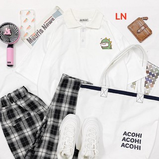 Sét áo phông polo khủng long Hi kèm quần kẻ