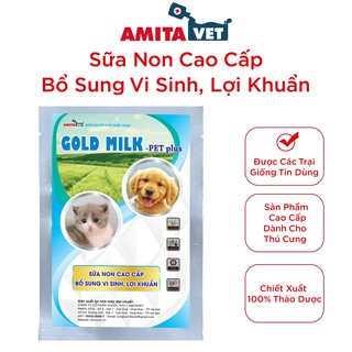 Sữa cho chó mèo Gold Milk Pet-Plus 35g Từ AMITAVET bổ xung dinh dưỡng thú cưng vitamin đạm khoáng chất béo và canxi