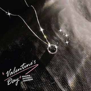 Dây chuyền, vòng đeo cổ nữ thời trang dây nhuyễn xi bạc mặt chiếc nhẫn mini siêu xinh - 290DCNHAN-075