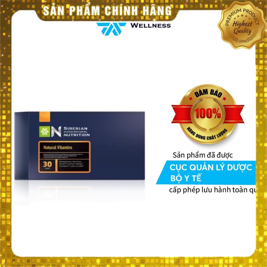 Siêu vitamin Natural Vitamins - Siberian Wellness - Nâng cao khả năng làm việc - Hộp 30 túi, 4 viên/túi