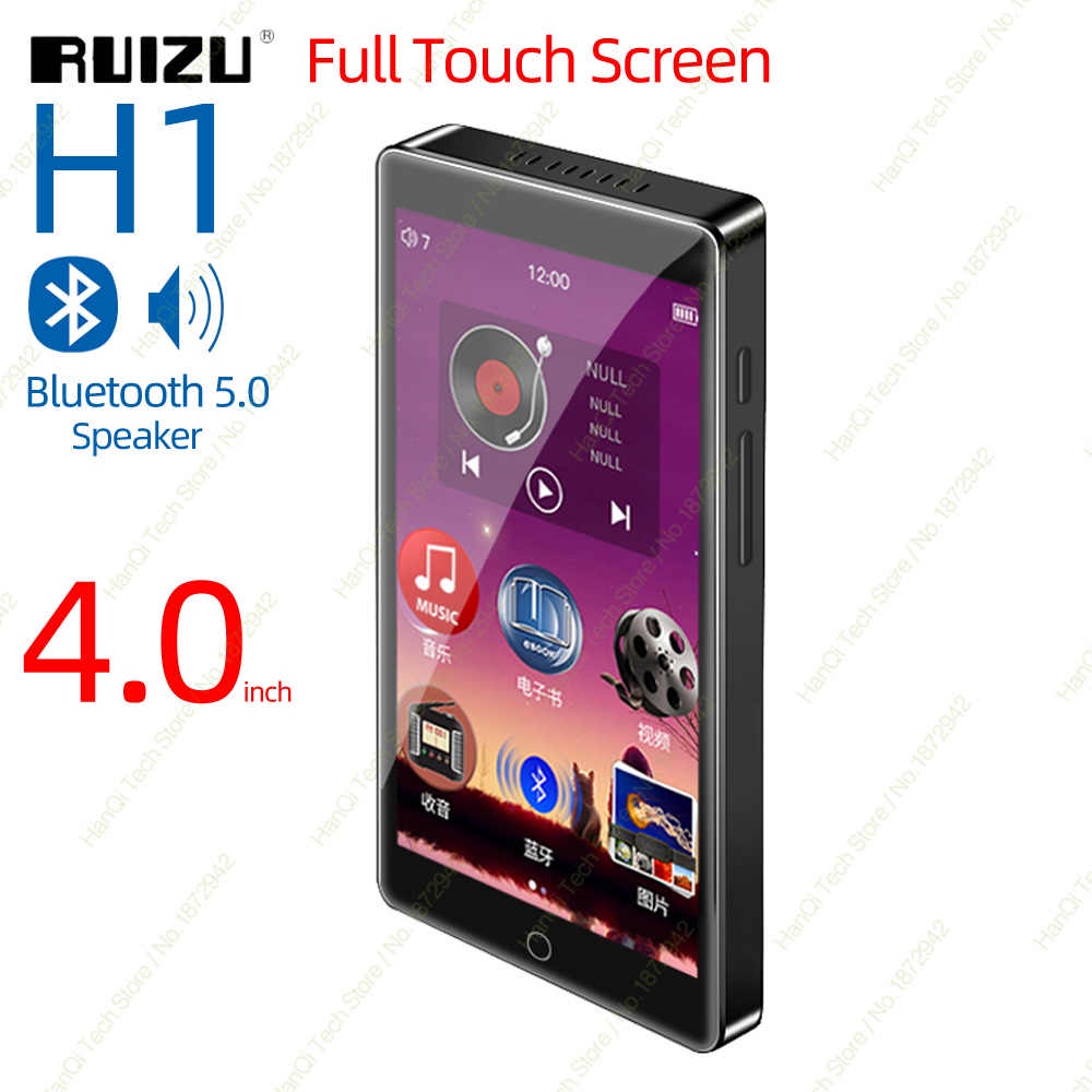 (Hỗ Trợ Tiếng Việt) Máy Nghe Nhạc Lossless MP3 MP4 Bluetooth Màn Hình Cảm Ứng 4 inch Ruizu H1 Tặng Kèm Ốp Silicon