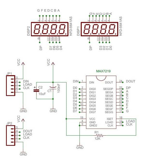 Module Hiển Thị 8 LED 7 Đoạn 0.36"  MAX7219