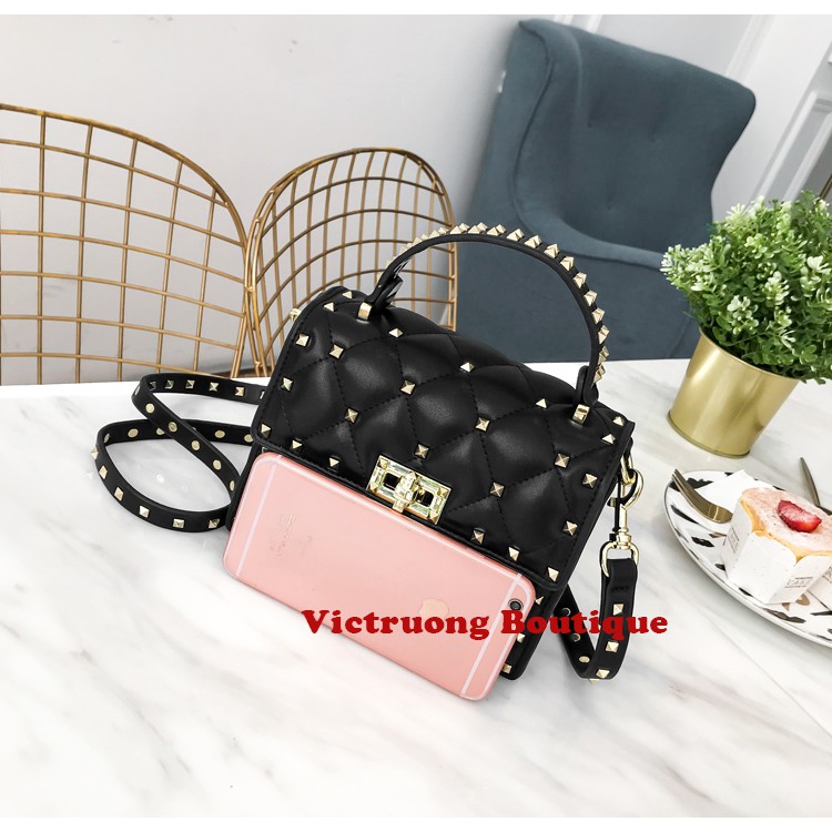 Túi xách nữ da đính đinh tán