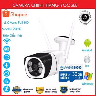 ( RẺ NHẤT SHOPEE ) Camera Yoosee Ngoài Trời 3.0 Mpx 1296 Pixel - Tiếng Việt - Chống nước - Xem Đêm Có Màu - BH 60 tháng