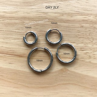 Khuyên Tai Tròn Basic Inox ko gỉ dày 2mm
