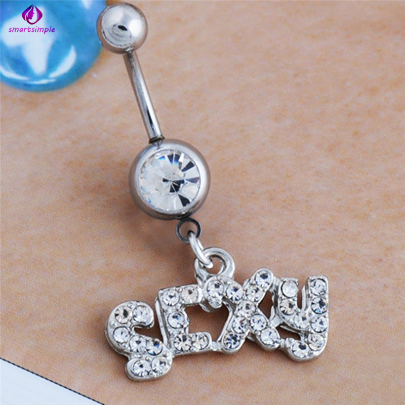 Khuyên rốn bằng thép không gỉ hình chữ gợi cảm