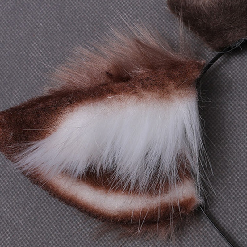 Băng Đô Cài Tóc Hình Sừng Tuần Lộc Bằng Lông Giả