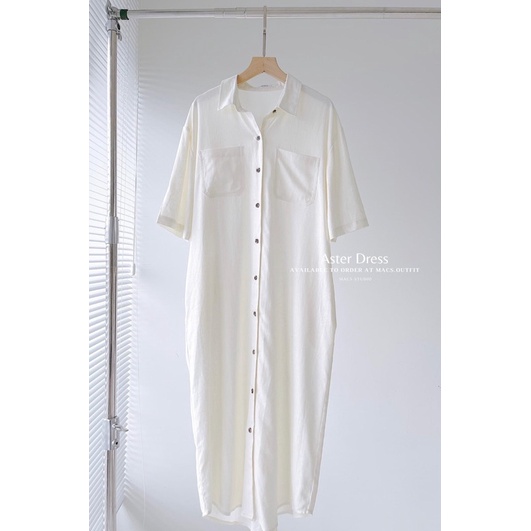 VÁY SƠ MI MÀU VÀNG - TRẮNG DÁNG SUÔNG CHO NỮ