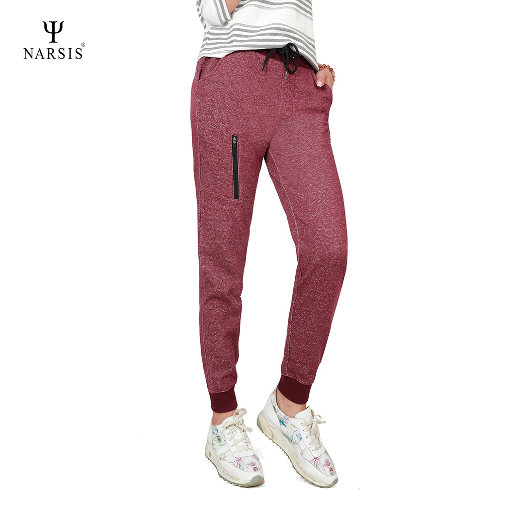 Quần nỉ nữ Narsis P8022 dáng jogger cạp chun có dây rút
