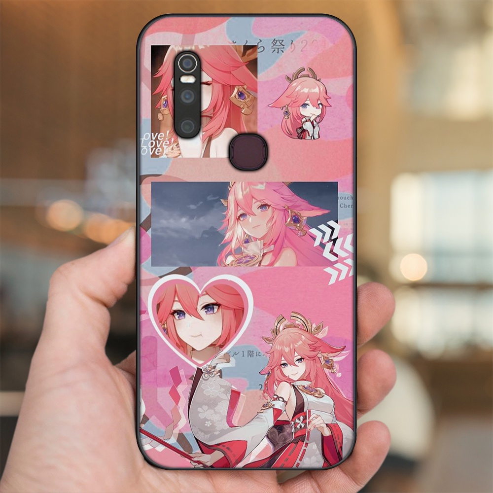 Ốp lưng Vivo V15 viền đen in hình Yae Miko Genshin Impact