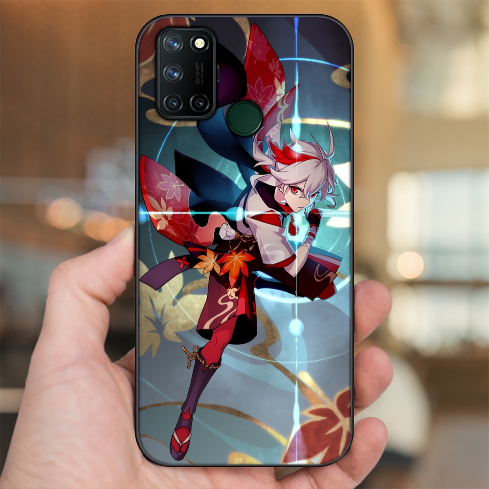 Ốp lưng Realme C17, 7i viền đen in hình Kazuha Genshin Impact