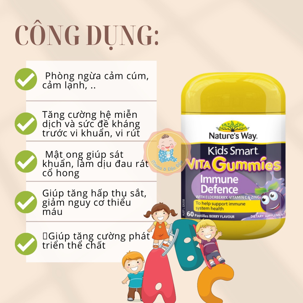 [CHÍNH HÃNG][ÚC] KẸO NGẬM VITAMIN GUMMIES CHO BÉ SIÊU NGON GIÚP CON TĂNG ĐỀ KHÁNG