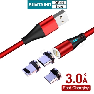 Dây Cáp Dữ Liệu Kiêm Sạc Nhanh Suntaiho Bằng Silicone Mềm 360º 3A USB/Micro USB/Lightning/Type-C Dành Cho iPhone