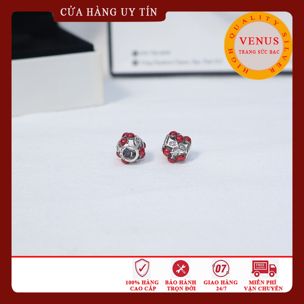 Charm quả cherry đỏ- Trang sức bạc Venus