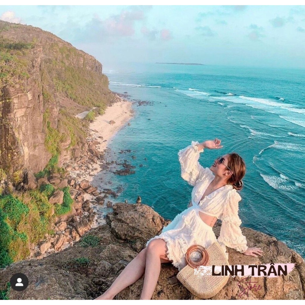 Váy Trắng Hở Lưng Chất Voan Tơ 🦋FREESHIP🦋 Đầm Trắng Hở Lưng Dáng Xòe Dây Lưng Dài Tay