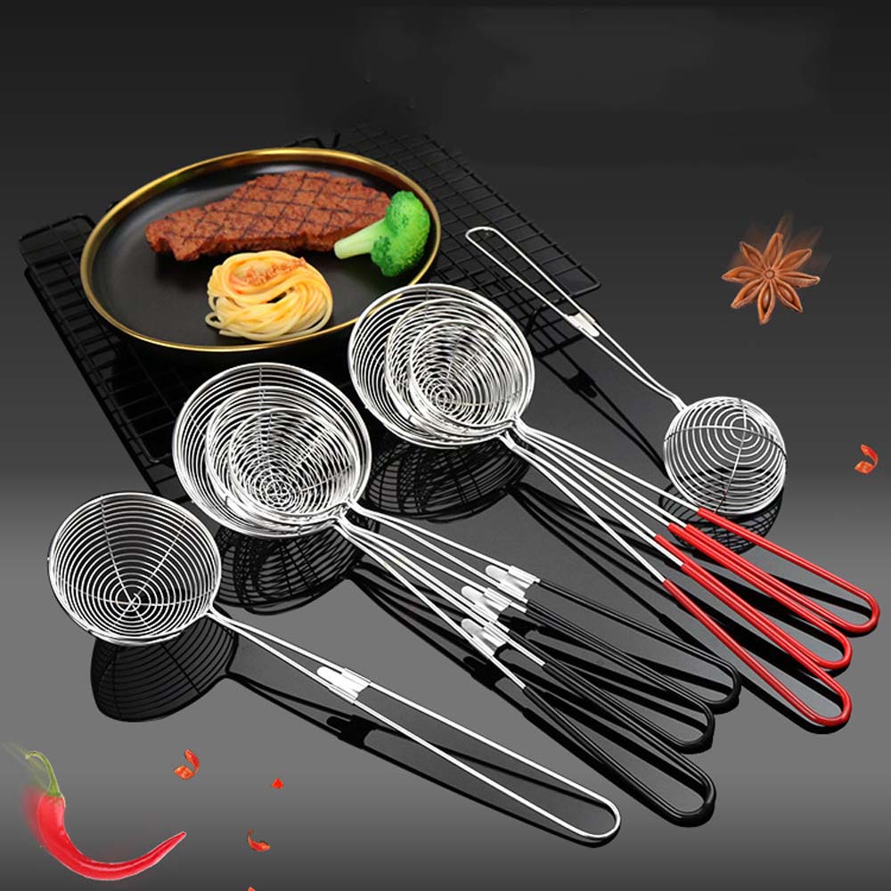 Muỗng Lọc Dầu Bằng Thép Không Gỉ Có Tay Cầm Dài Nhiều Màu Tiện Dụng Cho Nhà Bếp