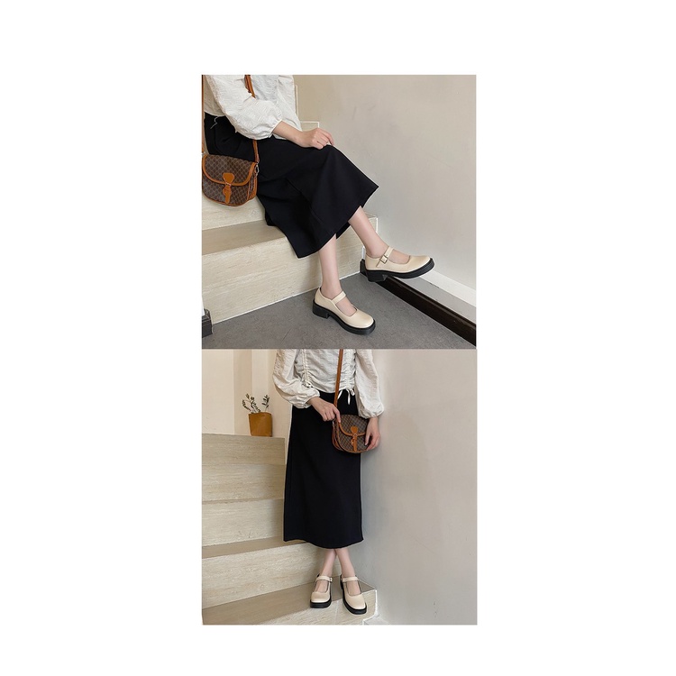 Giày da công chúa thời trang xuân thu phong cách Retro cho nữ 2021