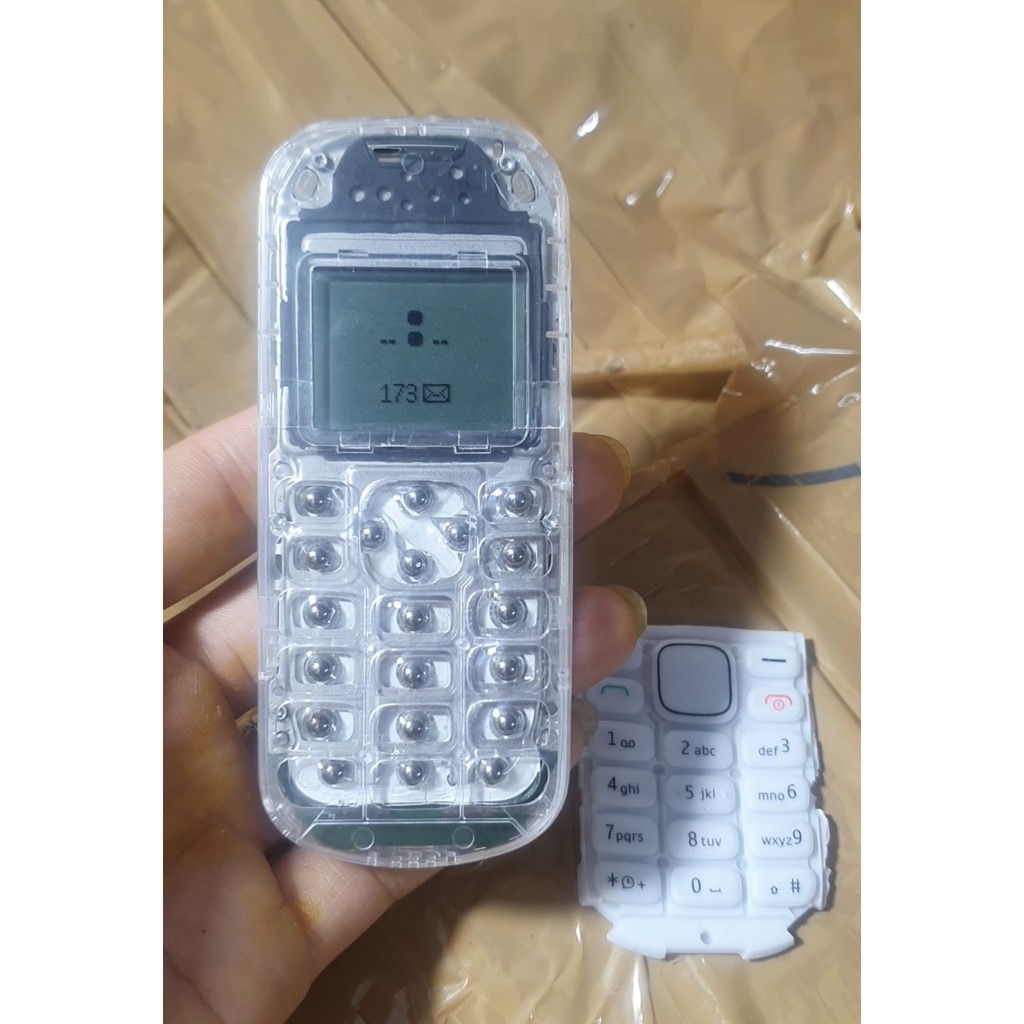 ( Có pin Sạc) Điện Thoại Nokia 1280 Độ Trong Suốt Phím Bi Tặng Kèm Phím thường