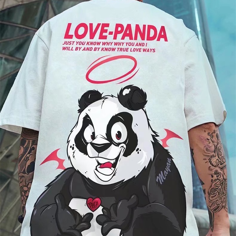 Áo Thun Tay Ngắn Dáng Rộng In Họa Tiết Hoạt Hình Phong Cách Hip Hop Hàn Quốc Thời Trang Mùa Hè Cho Nam Và Nữ M-8XL