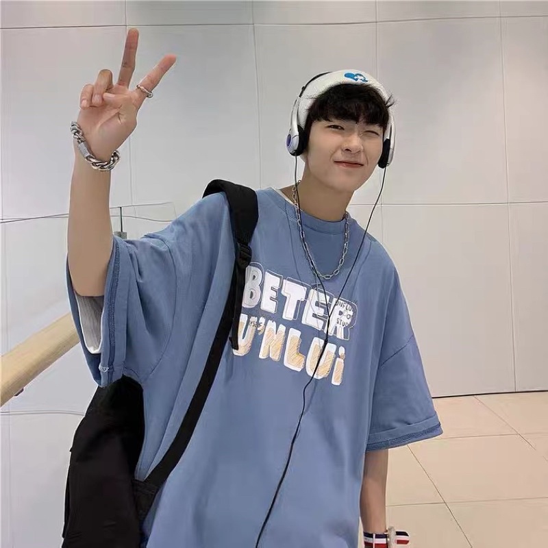 Áo thun tay lỡ nam nữ , áo phông unisex form rộng chất cotton in hình LUI