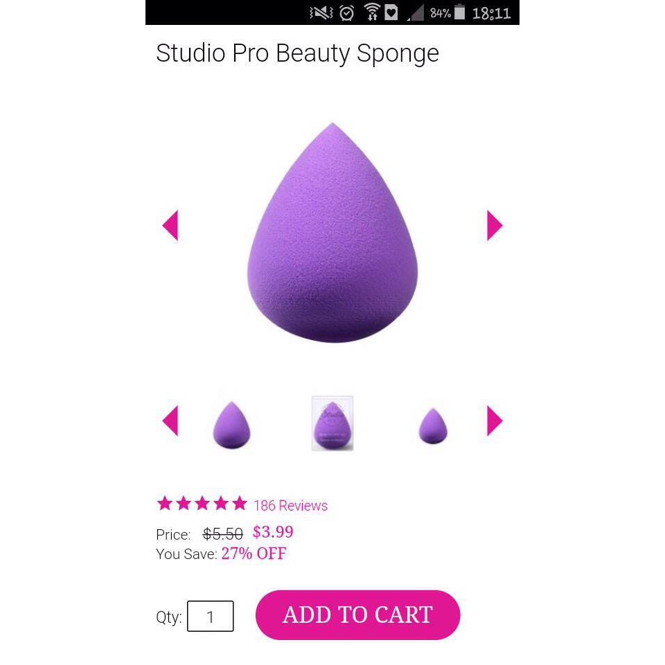 BÔNG MÚT TRANG ĐIỂM BH COSMETICS STUDIO PRO BEAUTY SPONGE NHẬP KHẨU CHÍNH HÃNG - 4291