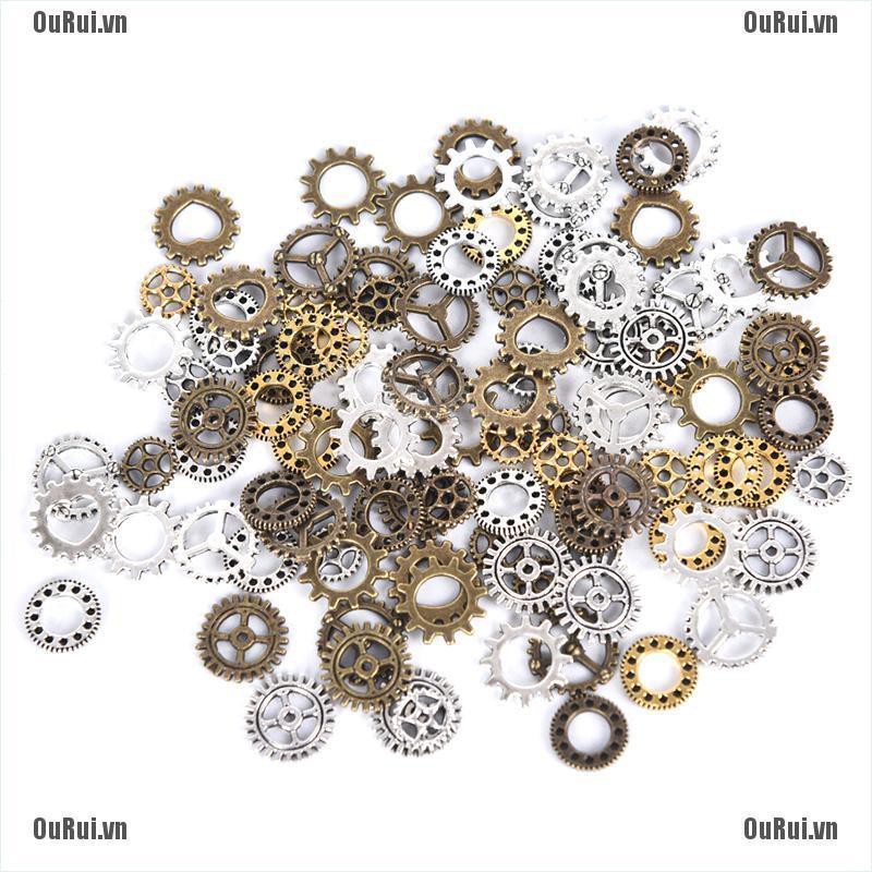 {FCC}CHARMS Set 100 Mặt Dây Chuyền Hình Bánh Răng Cổ Điển Độc Đáo{OuRui.vn}