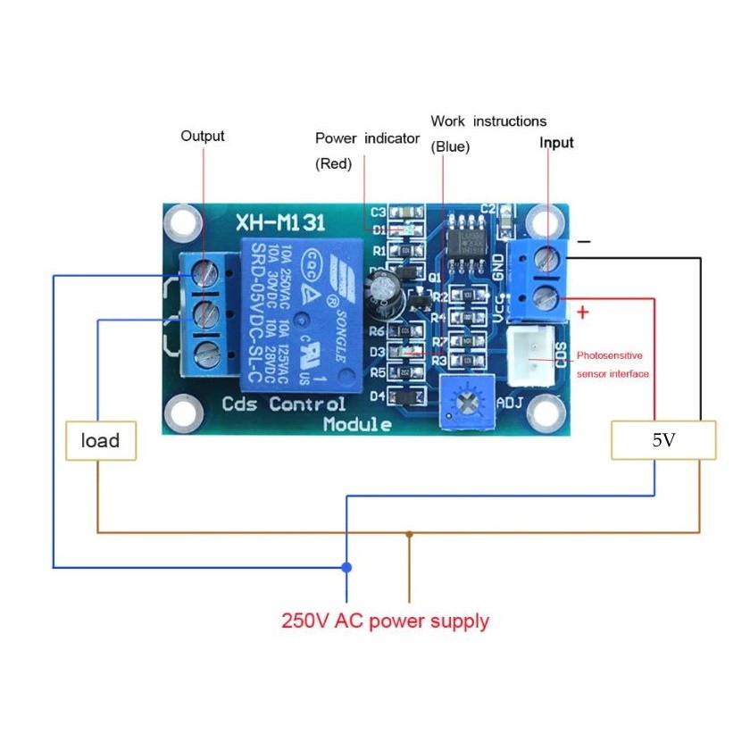 Mạch Cảm Biến Ánh Sáng 1 Relay 5V, 12V XH-M131