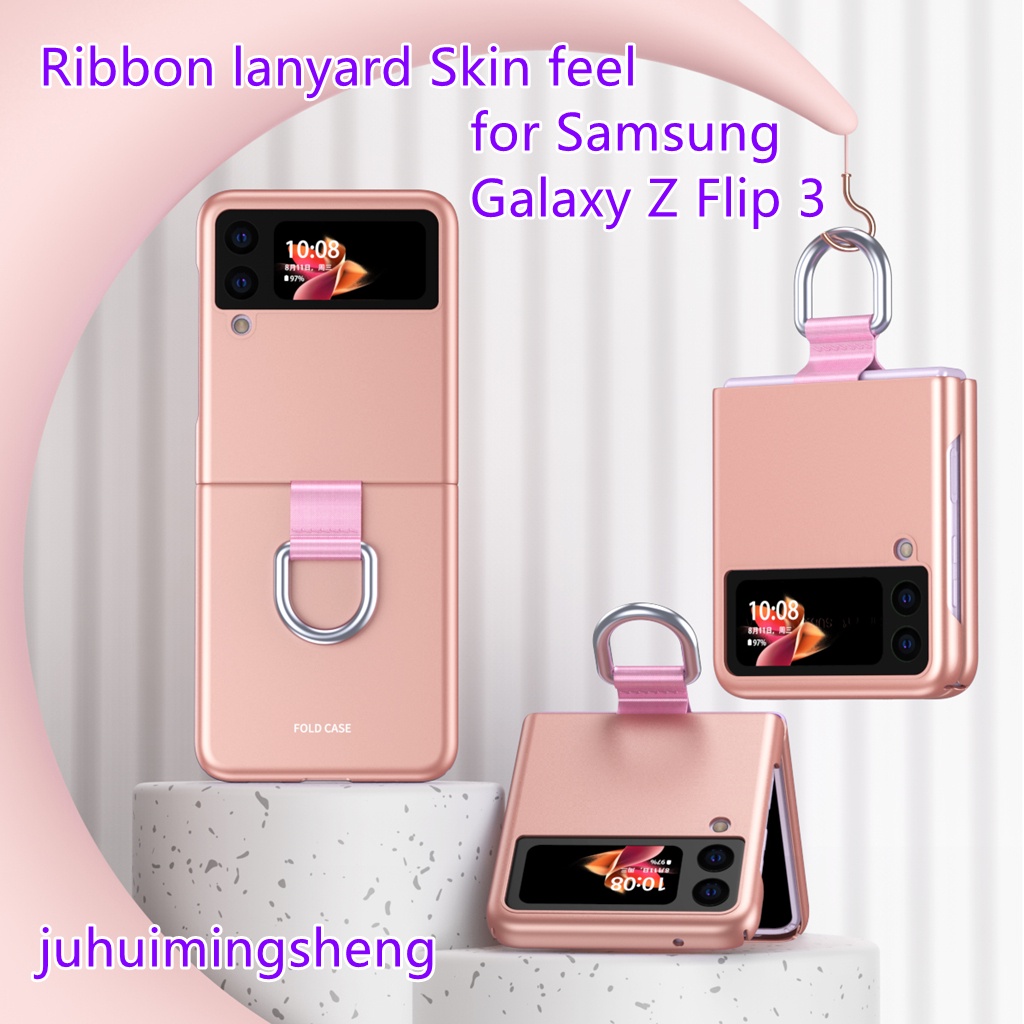 Ốp Điện Thoại Mềm Mịn Có Dây Đeo Cho Samsung Galaxy Z Flip 3