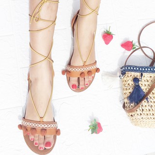 Sandal cột dây thổ cẩm - Boho Vintage Style