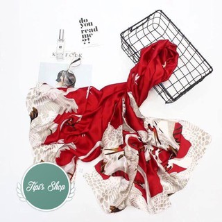 Khăn choàng cổ Lụa hình chim vẹt, sếu