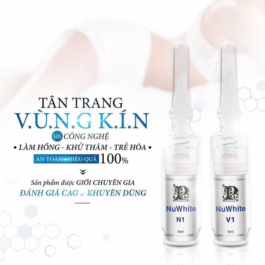 [Hàng Mỹ] Mibiti Prudente GIGA WHITE (5ml) Kem Làm Hồng Vùng Kín. Dòng NuWhite V1 - Sản Phẩm Số 1 Làm Hồng Trẻ Hóa Cô Bé