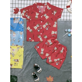 Bộ Lụa Pijama Tay Ngắn Bé Trai (8-14kg) (giao màu ngẫu nhiên)