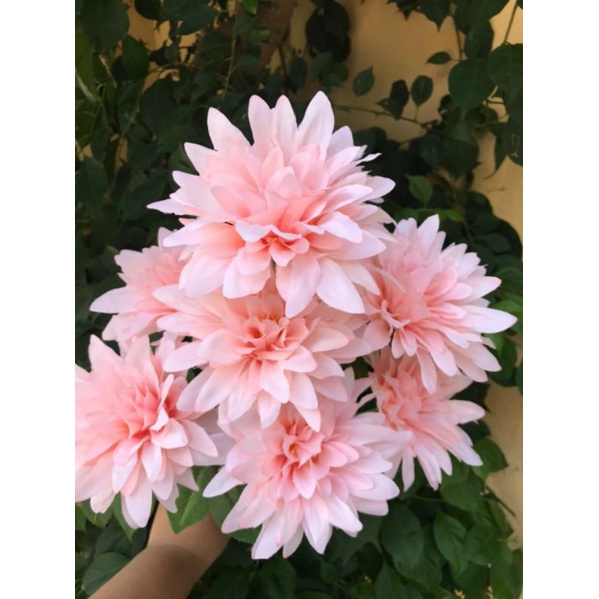 Cụm Cúc Pha Lê 9 bông _ size 12cm_ Hoa Lụa Cao Cấp