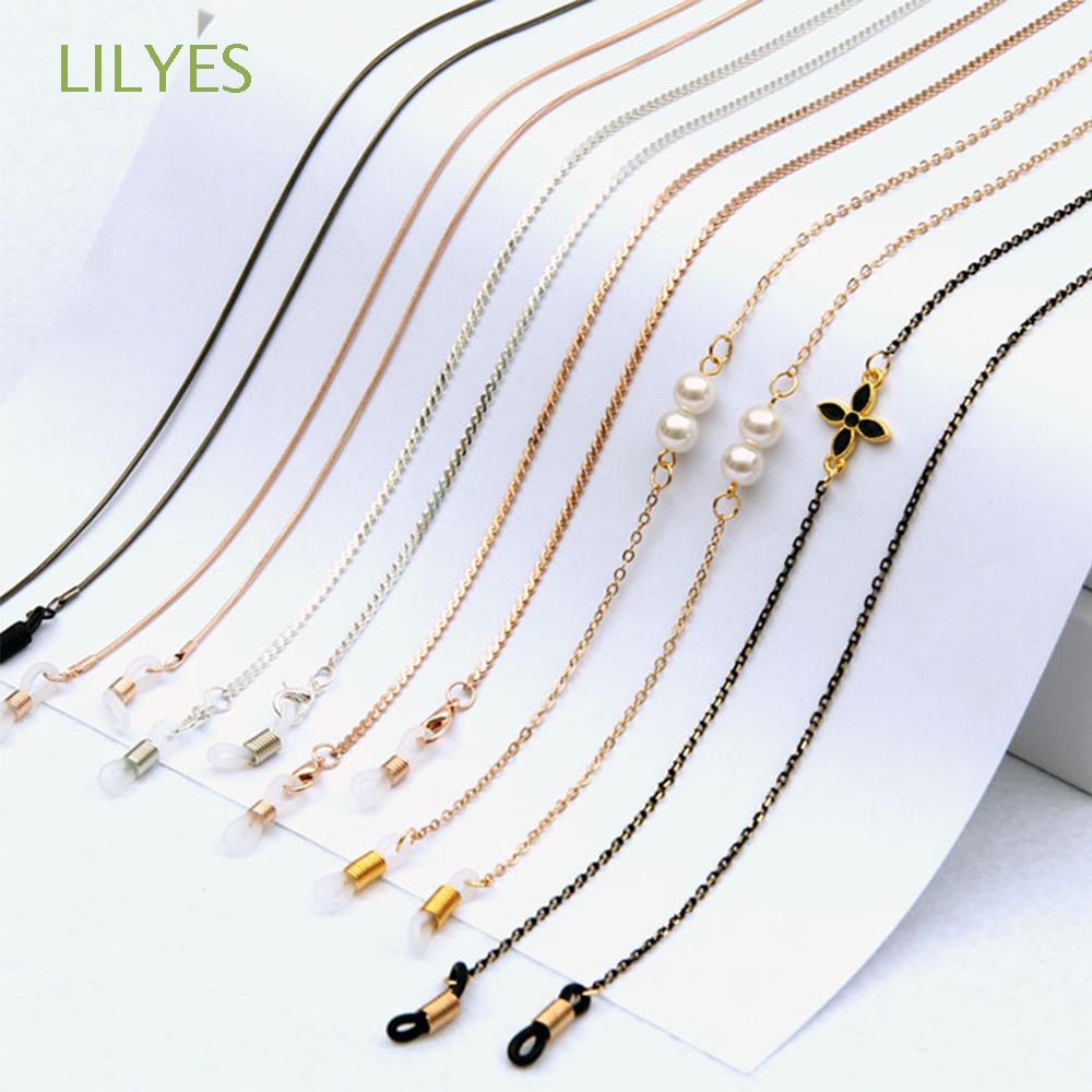 LILYES Face protectionNecklace Pearl protectionChains Neck Straps protectionLanyards Eyeglasses Chain Women Anti-lost Sunglasses Chain Men Eyewear Jewelry Metal protectionCord Holders