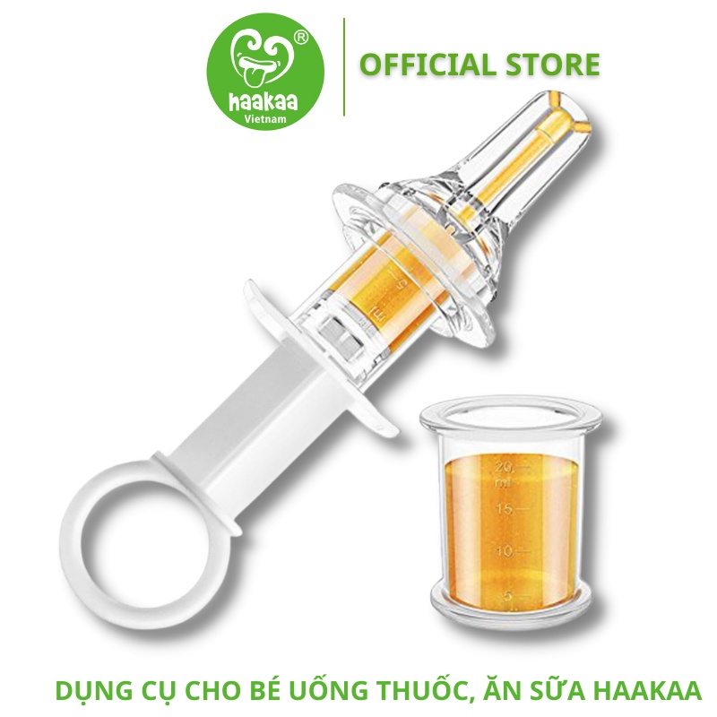 [Mã BMBAU50 giảm 7% tối đa 50K đơn 99K] Dụng cụ uống thuốc ăn sữa cho bé Haakaa | 100% silicone cấp y tế, dạng xilanh