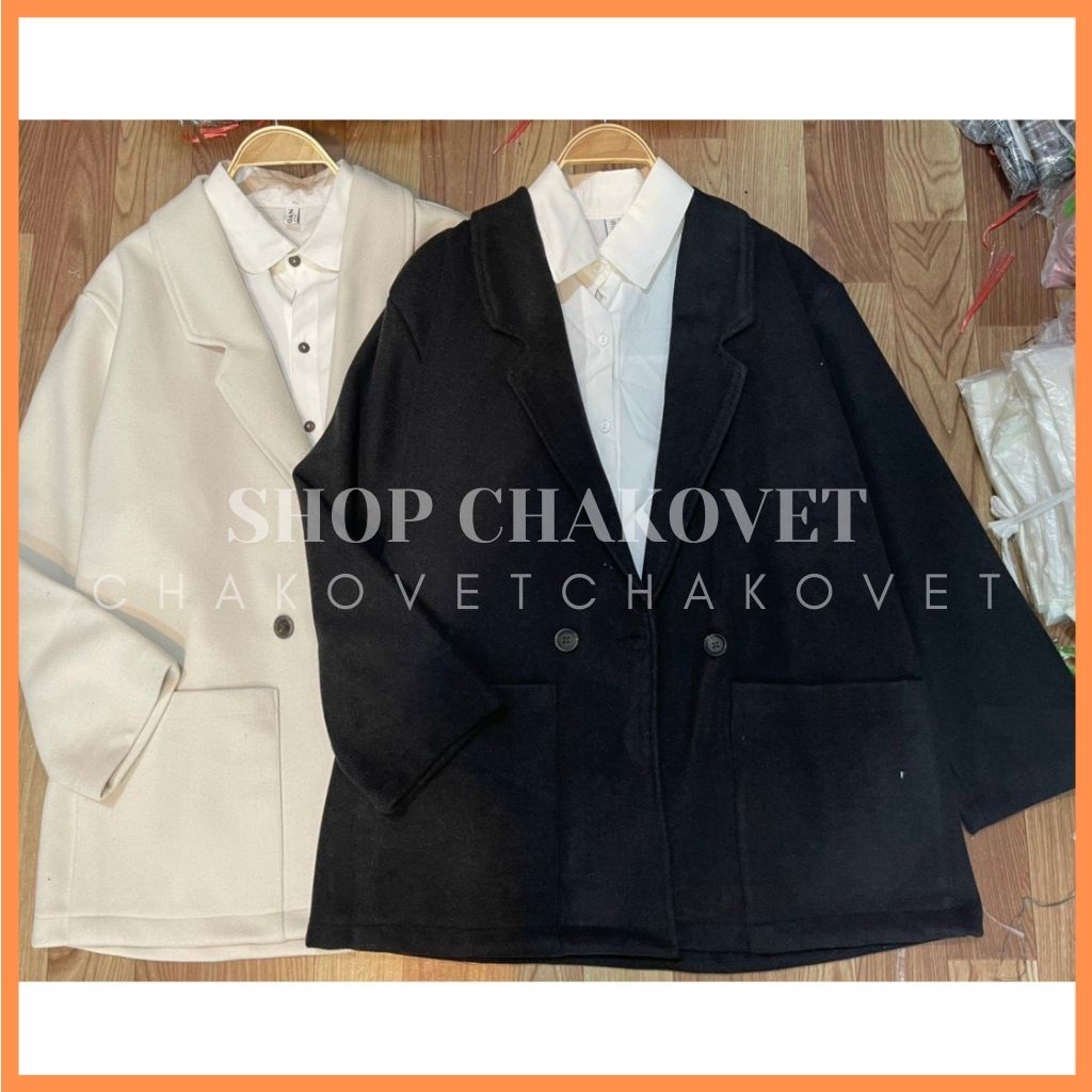 Áo vest blazer dạ nữ khoác ngoài 1 lớp A8120 thiết kế 2 cúc 2 túi hộp form rộng phong cách thời trang hàn quốc