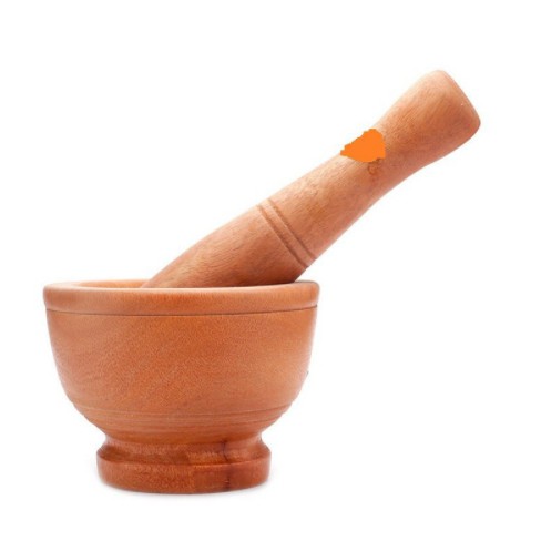 Bộ chày cối gỗ tự nhiên nguyên khối giá cực tốt - Chày tròn và cối tròn dùng để giã thực phẩm, lạc, ngô