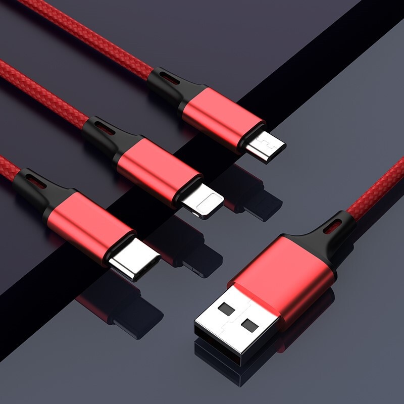 Dây cáp sạc nhanh 2.4A S P 3 trong 1 dây dủ cho điện thoại samsung, xiaomi không nóng máy