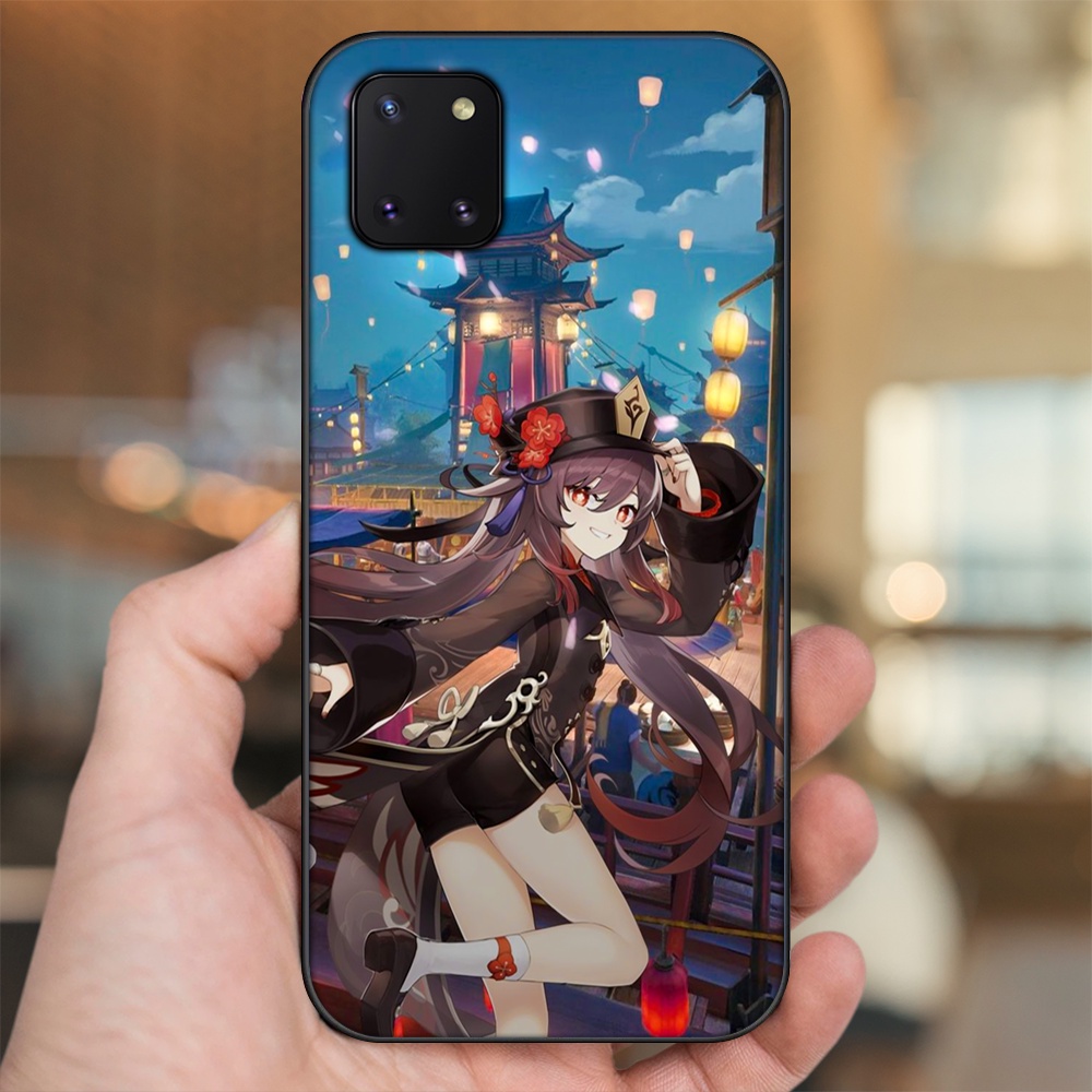 Ốp lưng Samsung Note 10 Lite viền đen in hình Hutao Genshin Impact