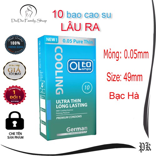 Kéo dài thời gian yêu Bao cao su OLEO Pure thin 0.05 - 10 chiếc