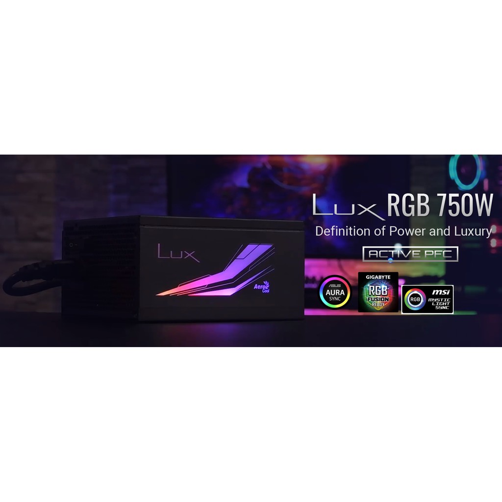 [Mã ELMS05 giảm 5% đơn 300k]Nguồn AEROCOOL LUX RGB 750W RGB 80 Plus Bronze